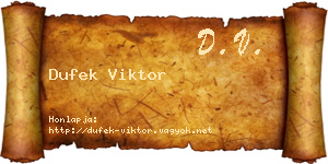 Dufek Viktor névjegykártya
